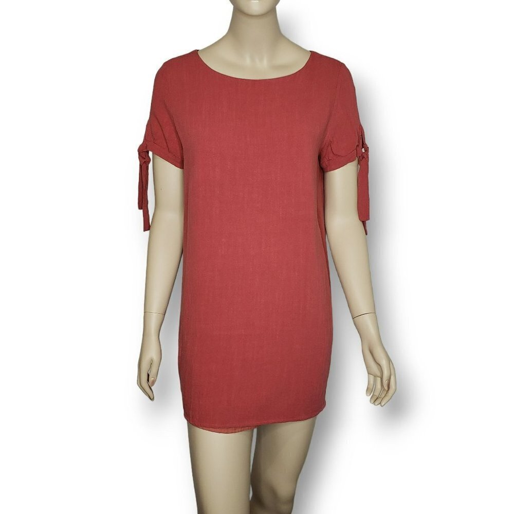 Lulus Maeve Button Back Shift Dress Womens Medium Terra Cotta Pink